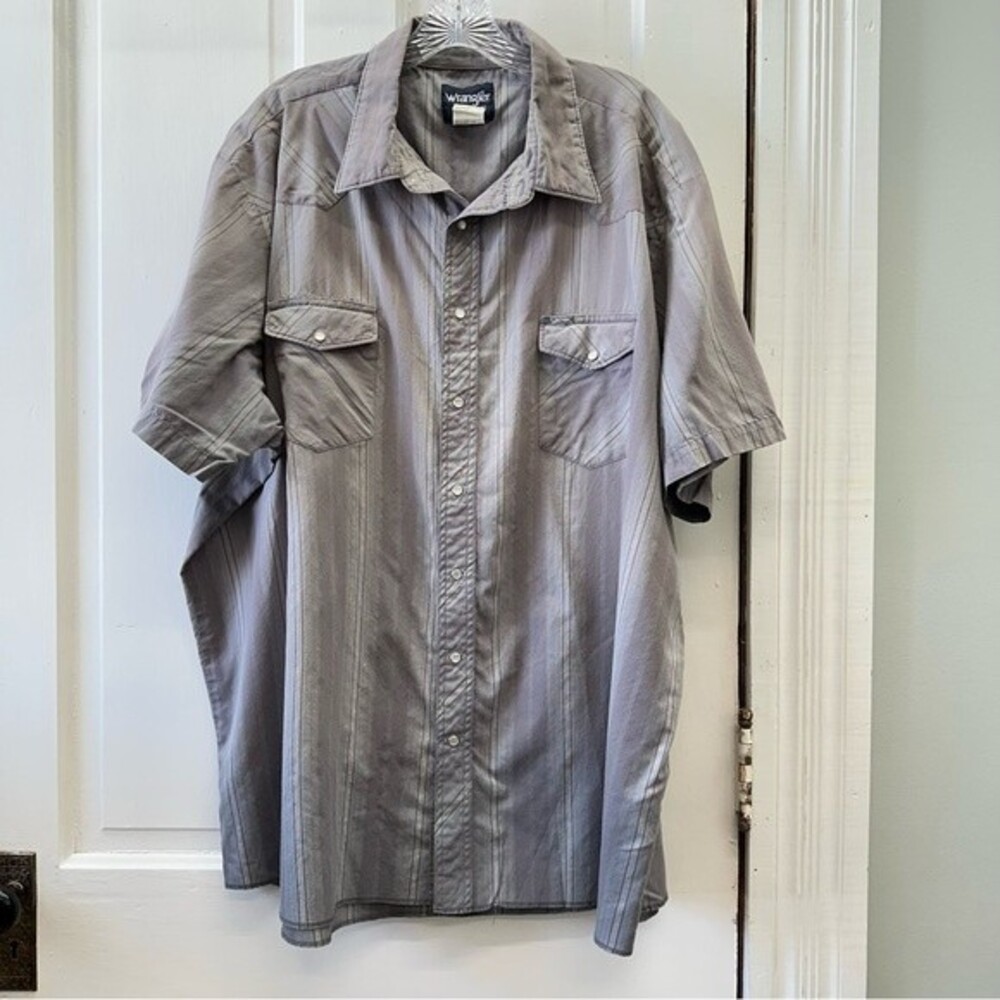 Vintage Wrangler western wear pearl snap short sleeve shirt men's 3xt 3xl tall